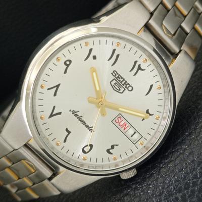 ПОДЛИННЫЕ ВИНТАЖНЫЕ МУЖСКИЕ ЧАСЫ SEIKO 5 AUTOMATIC JAPAN 7S26A С СЕРЕБРИСТЫМ ЦИФЕРБЛАТОМ a702462-5