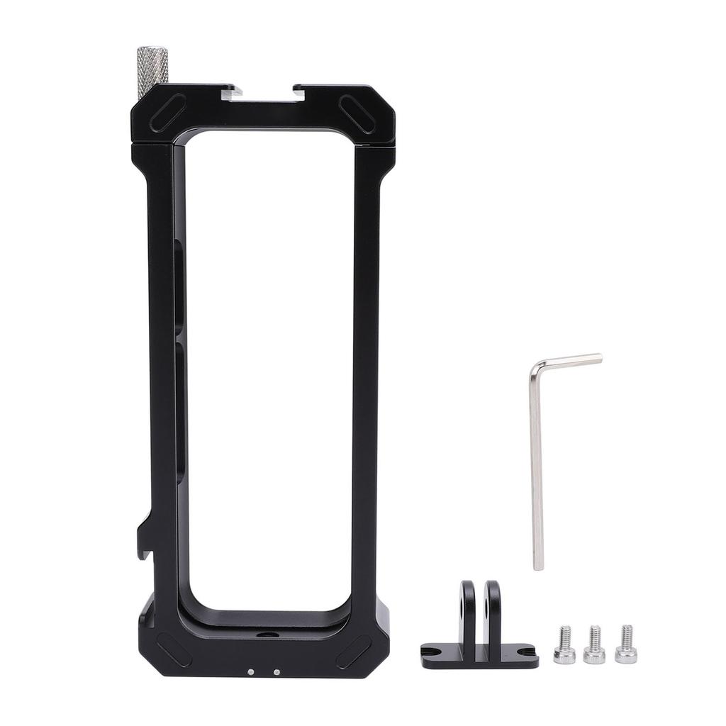Action Camera Frame with 14 Inch Screw Port Cold Shoe Port Aluminum Alloy Action Camera Cage for