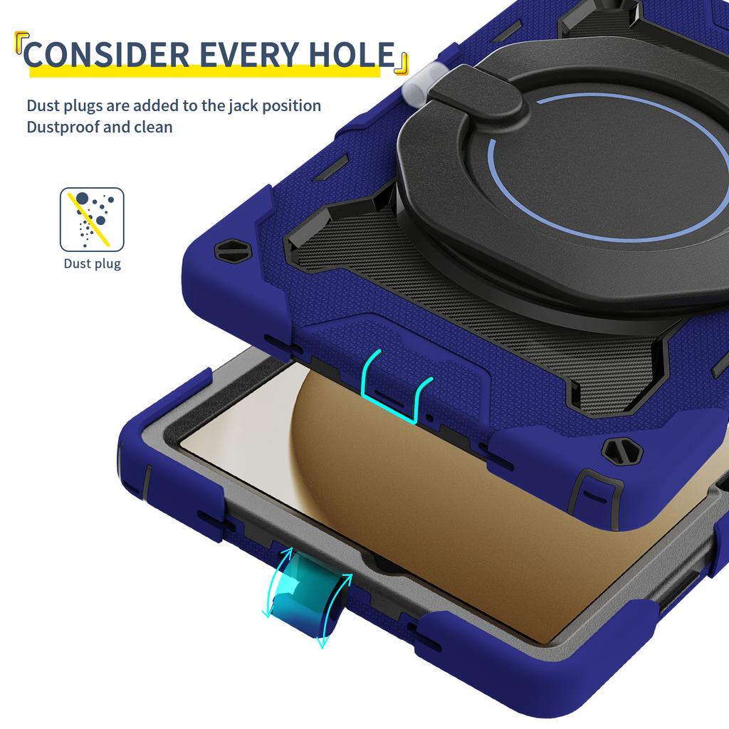 For Samsung Galaxy Tab A11+ Case with Kickstand PC + Silicone Shockproof Rugged Tablet Cover