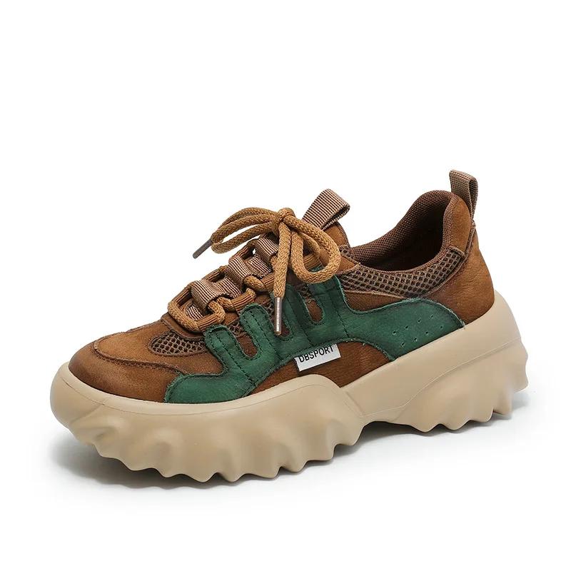 Fujin 5cm Summer Chunky Sneaker Mary Jane Women Boots Retro Shoes Cow Suede Genuine Leather Pils Mules Luxury Platform Wedge