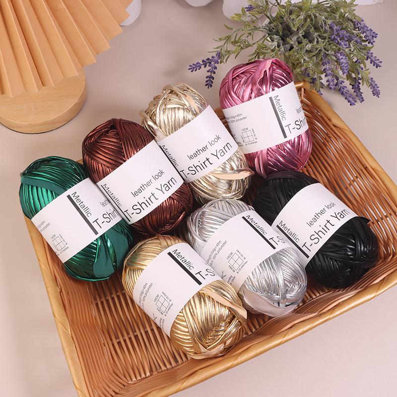 40 м/рулон искусственная кожа блестящая пряжа для вязания крючком ткань пряжа для ручного вязания своими руками пряжа для сумки одеяла подушки