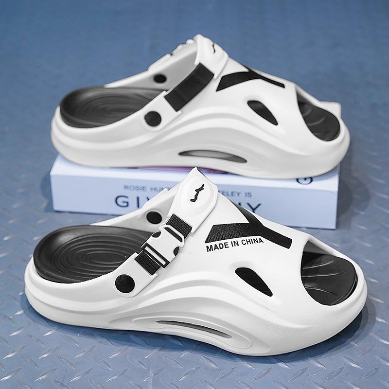 Модная мужская летняя уличная обувь слипоны, противоскользящая, для подростков, сенсация шага, мягкая подошва, спортивные сандалии для вождения, пляжные, большой размер 45