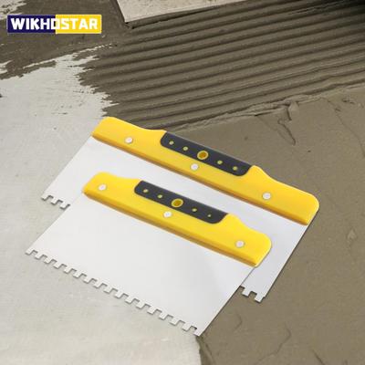 1 шт. Отделочный шпатель Инструменты для распределения затирки для стен Стальной шпатель Шпатель с насечками для шпатлевки Бетонный шпатель для гипсокартона Строительные инструменты