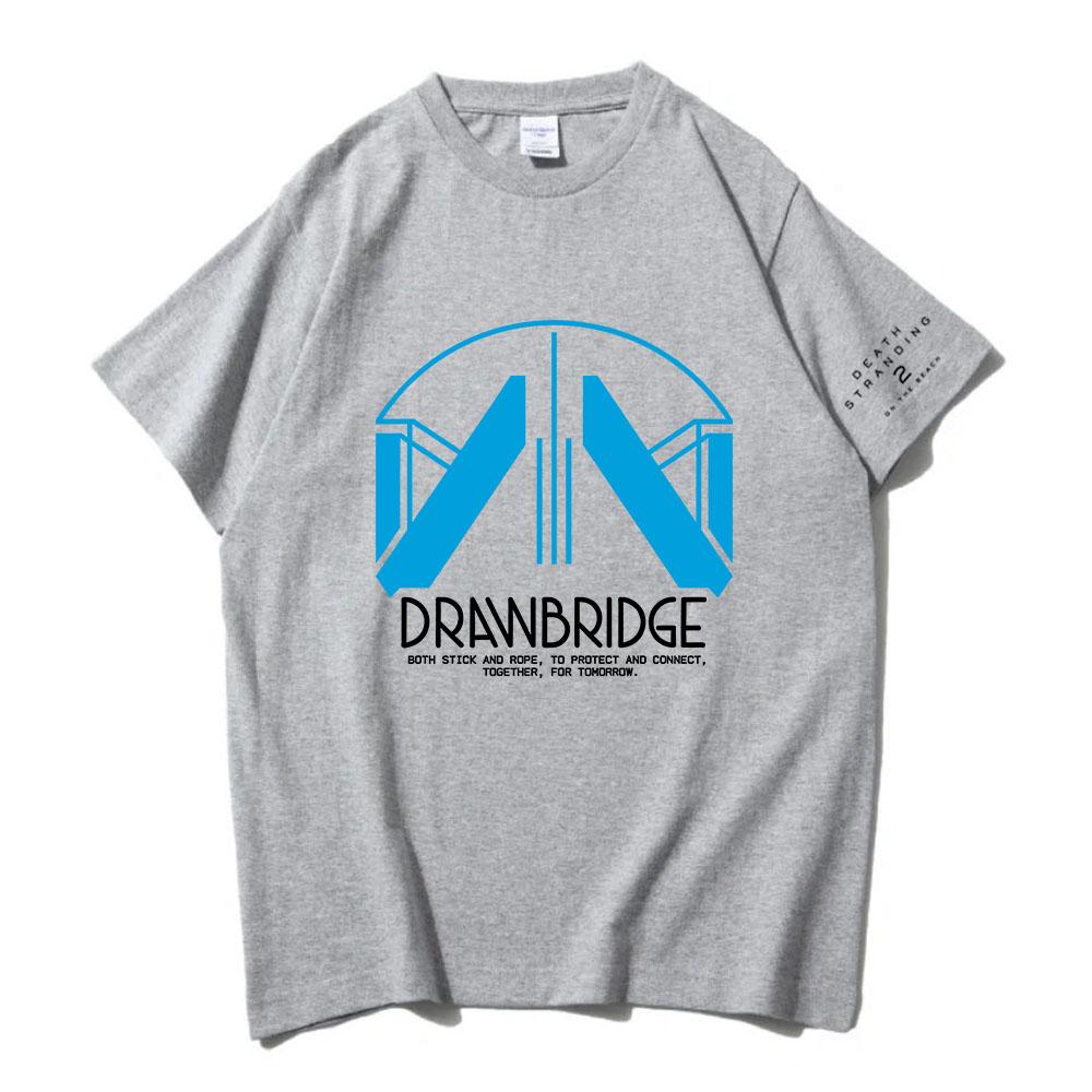 Drawbridge Графические футболки DEATH STRANDING 2 ON THE BEACH Футболка Унисекс Уличная одежда Хлопок Короткий рукав Мужская Футболка