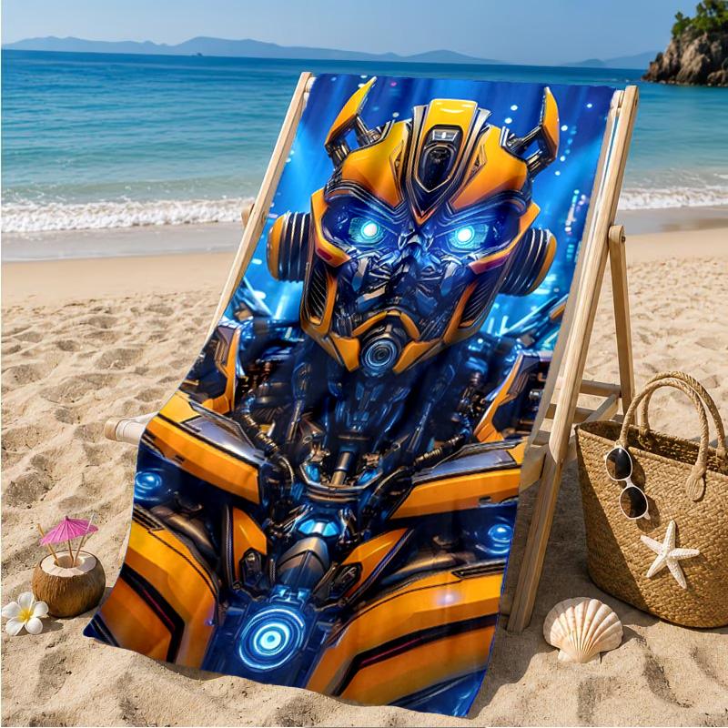 Car robots Battle Beach Towel Microfiber Beach Towel, Lightweight and Quick-Dry, for Summer Travel, Swimming Pool Fan Birthday Gift