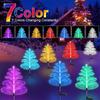 7-Color Solar Lawn Light 5-Layer Christmas Tree Lights LED Courtyard Landscape Lights Waterproof Street Decorative Lights