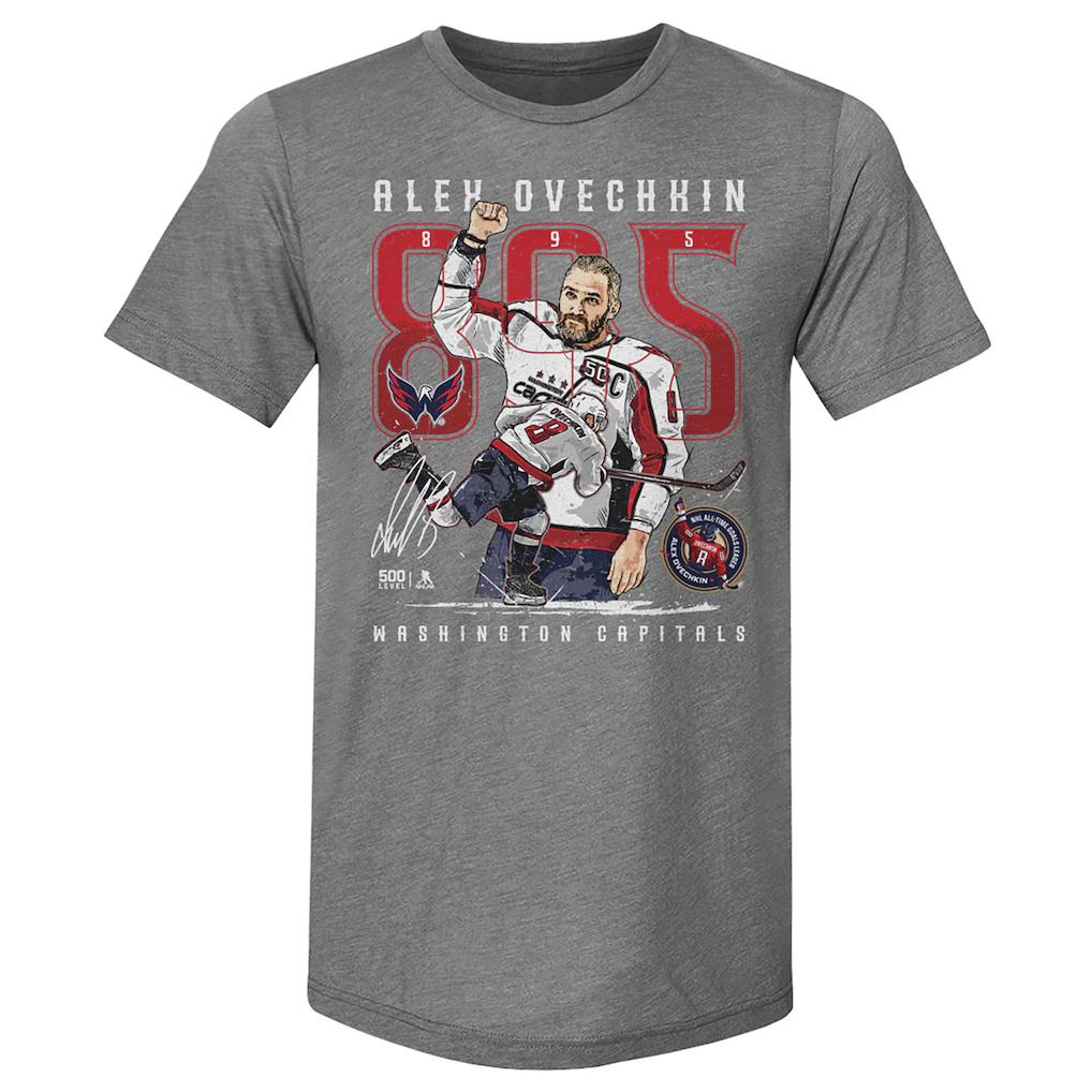 Александр Овечкин Washington Capitals 500 Уровень Лучший бомбардир всех времен TriBlend Трон Мужская и Женская Винтажная Футболка