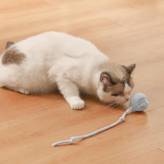 Интерактивная игрушка-мяч для кошек, перезаряжаемая через USB, самодвижущаяся игрушка-мяч для домашних животных, автоматически катящийся умный мяч для домашних кошек, увлекательное движение