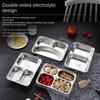 Stackable Stainless Steel Dinner Plate Thickened Breakfast Plate Lunch Container Tray  Restaurant