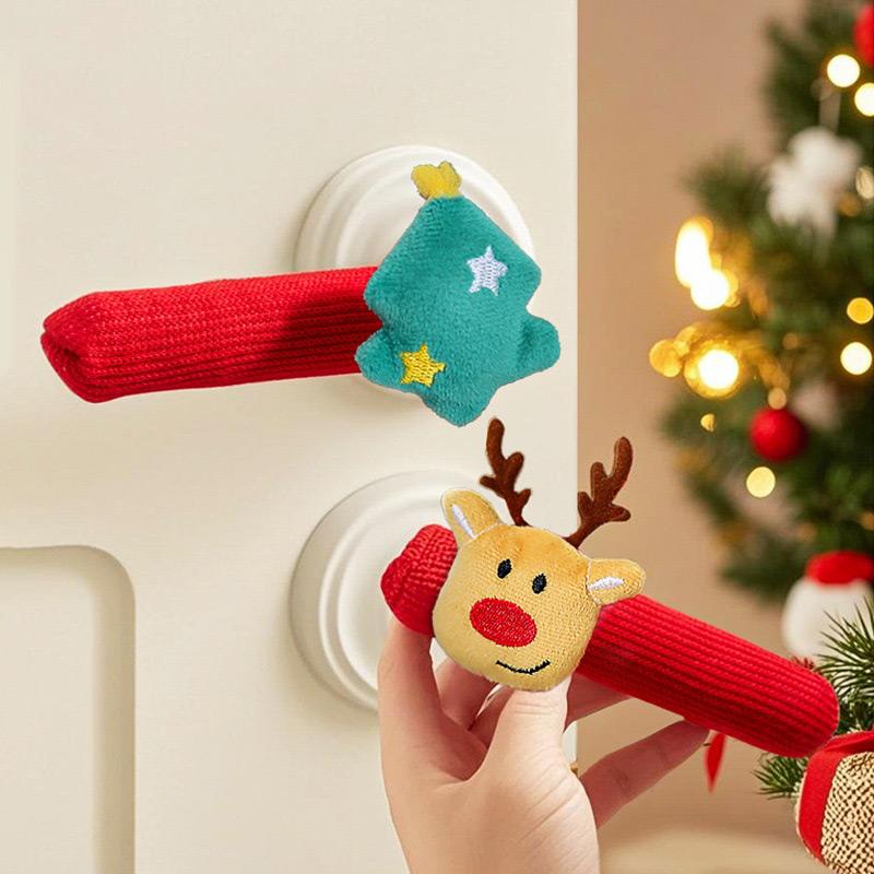 Door Handle Christmas Decorations Ornament Santa Claus Covers Xmas Gifts New Year's Eve Decorations Family Festives Accessories