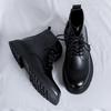 2025 осенне-зимние ботинки Martin с боковой молнией, мужские кожаные туфли средней высоты, осенние британские черные короткие ботинки на платформе 2201-R