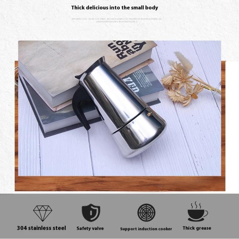 100ml/200ml/300ml Stainless Steel Coffee Maker Pot for Kitchen Italian Espresso Mocha Pots Percolator Tools Coffee Accessories