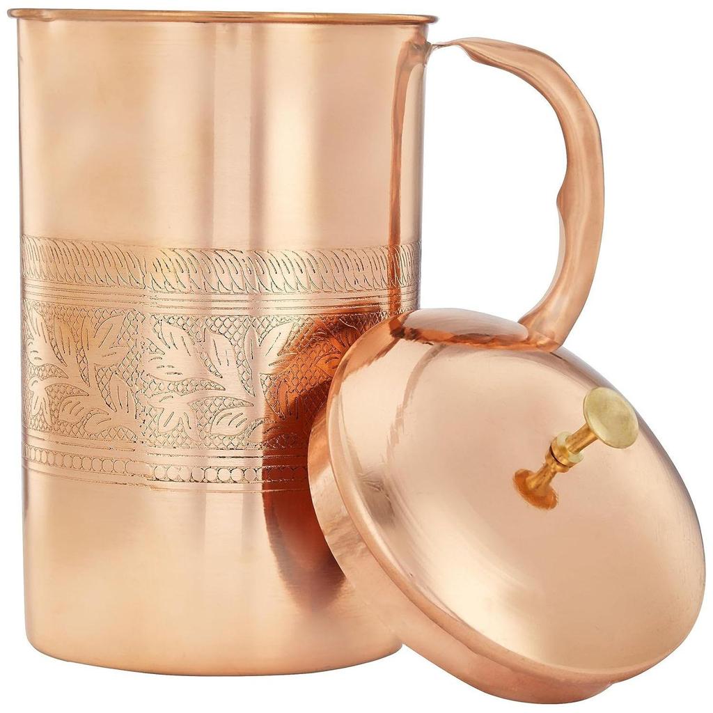 Embossed Copper Jug, 1350 Ml
