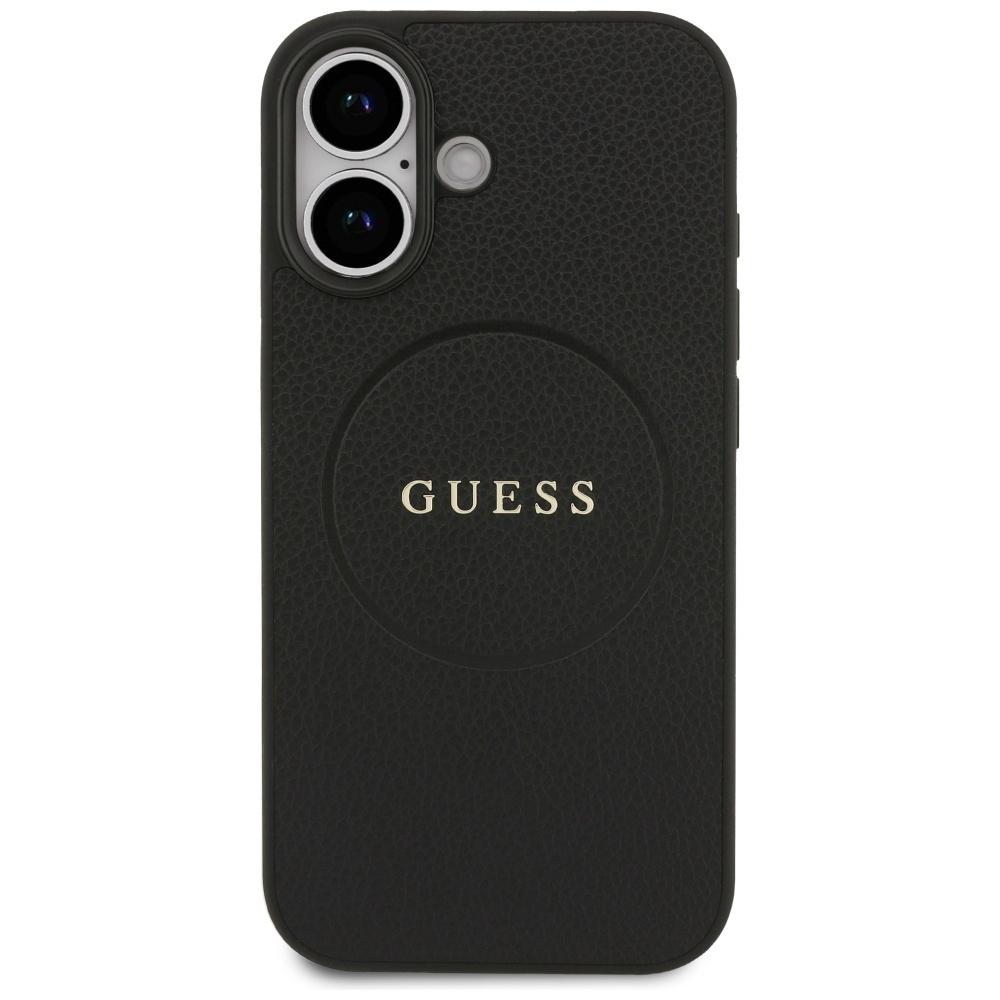 Guess Grained Ring MagSafe case for iPhone 17 black
