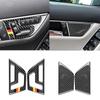 2 шт. углеродное волокно для Mercedes Benz C Class W204, аксессуары, регулировка автомобильного сиденья, кнопка переключения панели, крышка, наклейки внутри