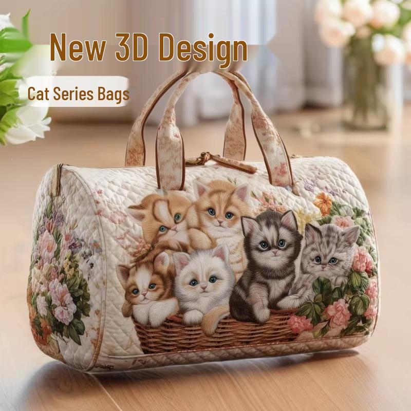 3D Cat Series Women's Travel & Yoga Handbag