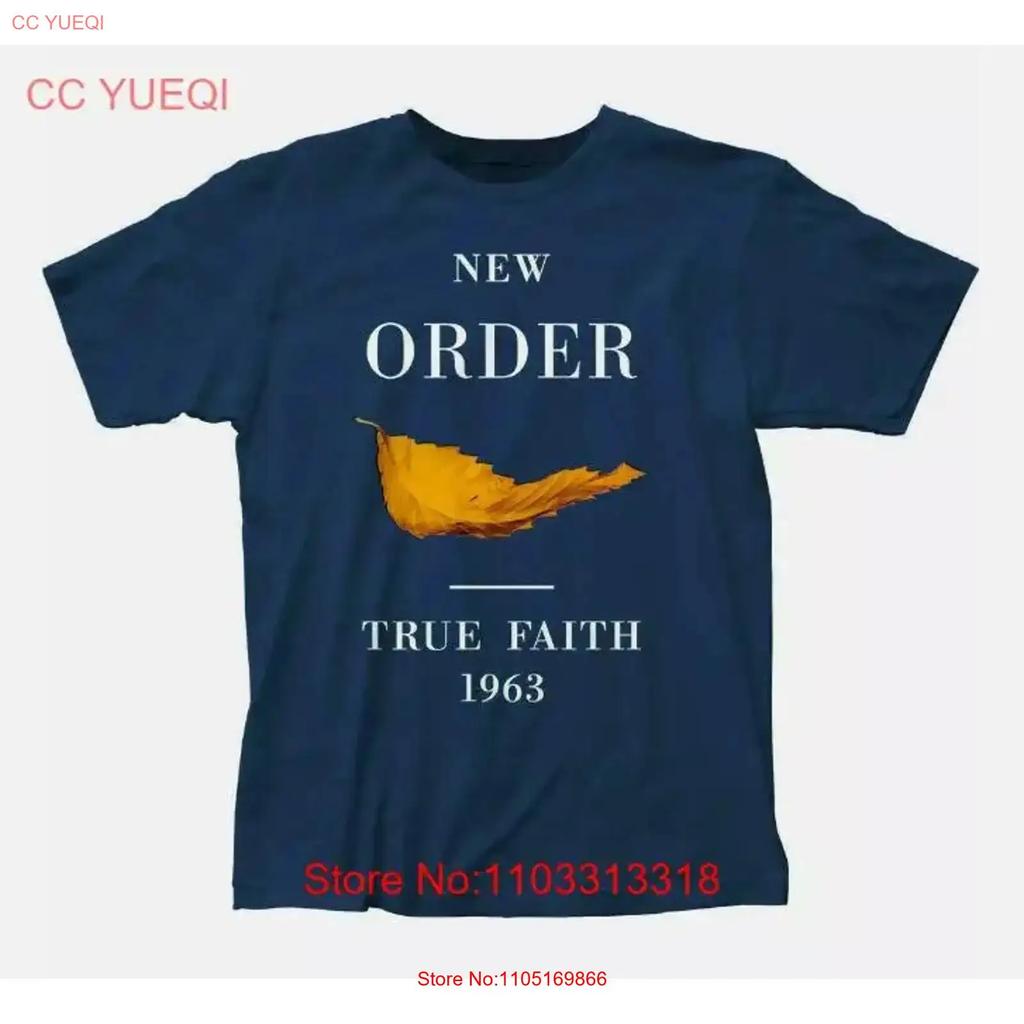 New Order True Faith T Shirt Unisexs Rock N Roll Band Retro Navy Blue Vintage Slightly Soft Breathable Graphic