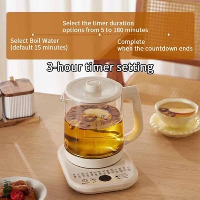 1,8 л Большая емкость Умный чайник для здоровья Бытовой Сохранение тепла Электрический стеклянный чайник Многофункциональный чайник