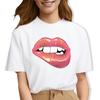 Maycaur Sexy Lips принт женская футболка модная забавная одежда футболки женская летняя футболка с коротким рукавом и круглым вырезом для девочек женская ткань