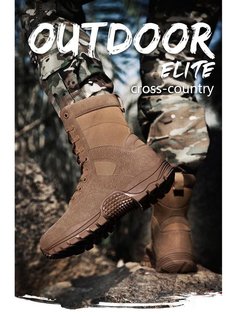 Мужские тактические боевые ботинки 2025: Износостойкая военная и походная обувь для пустыни, альпинизма и тренировок спецподразделений.