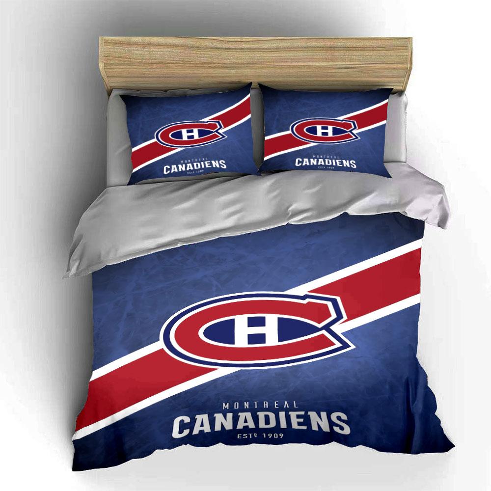 Постельное белье Montreal Canadiens Комплект постельного белья Пододеяльник Комплект пододеяльника Наволочки (1 * Пододеяльник 2 * Наволочки, без одеяла)