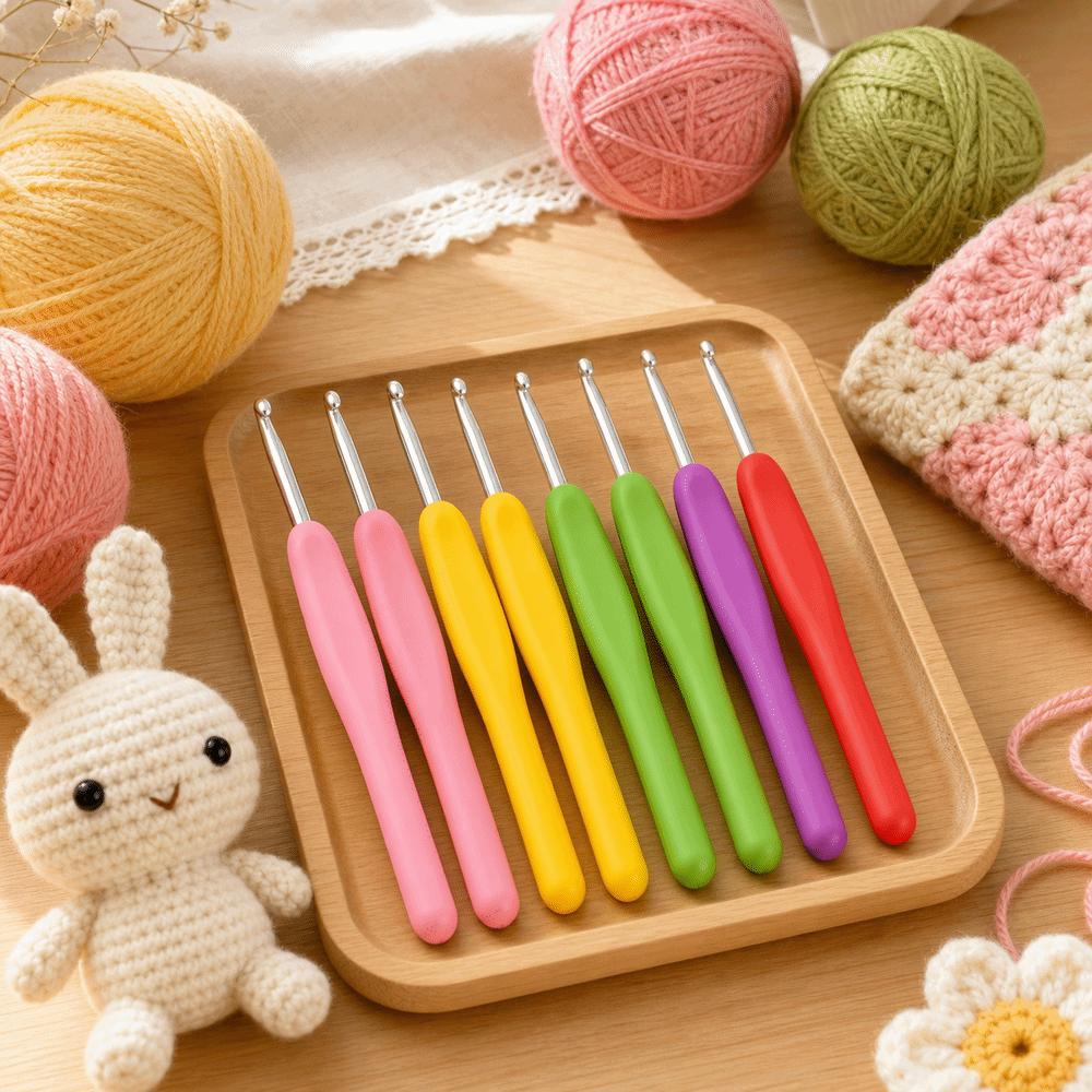 8 Pieces Crochet Hooks 2.5-6.0mm Sizes Yarn Needles Set New Knitting Needles For Crochet Amigurumi