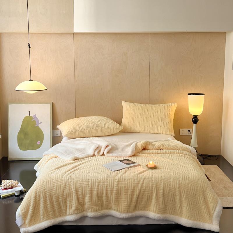 Утолщенный жаккардовый комфортный хлопковый флисовый плед из овечьей шерсти теплая простыня из молочного флиса одеяло для дивана одеяло для сна одеяло