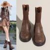 Британский стиль ретро вышивка внутренняя платформа западные ковбойские сапоги женские 2025 весна и осень универсальные этнические ботинки Мартин