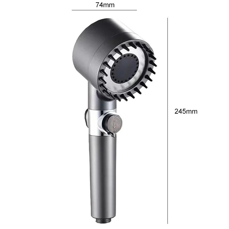 New Pressurized Shower Water Saving Shower High Pressure with Filter 4 Modes Adjustable Showerhead Bathroom Massage Shower Head