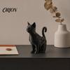 Изящная резная фигурка кошки, 3D-печатные черные фигурки, Многоцелевой держатель для благовоний, Мини-цветок, Горшок для маленьких суккулентов, Настольное хранилище