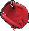 ZETT Youth Baseball Soft Baseball Mitt Grand Hero Throw Red x Black BJC762622F Catcher's Right-Handed (6419)