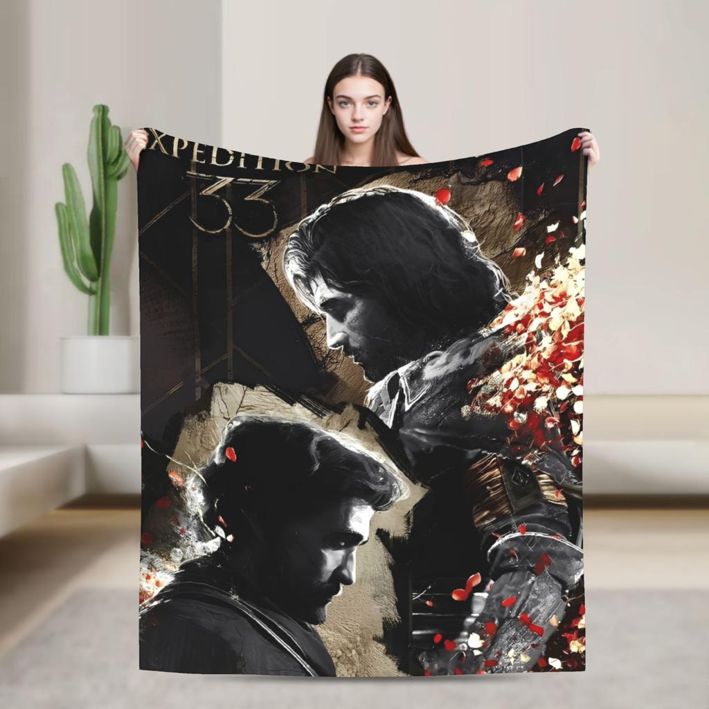 Clair Obscur Expedition 33 Esquie Velvet Throw Fashion Blanket Video Game for Sofa Knitted Fashion Blanket Outdoor Warm Multifunction