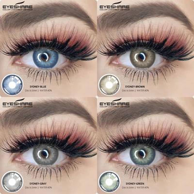 Синие контактные линзы натурального цвета косметические 1 пара ежегодные удобные линзы Hidrocor