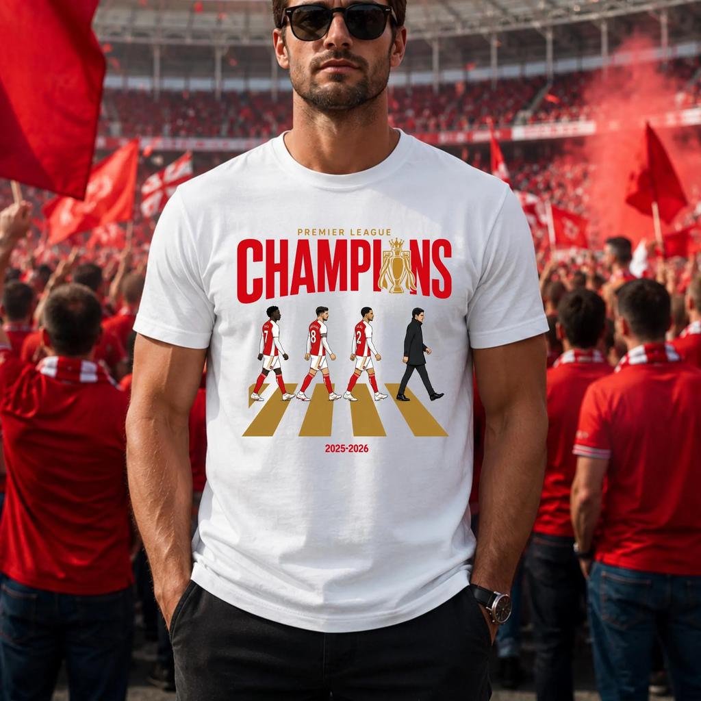 2026 Arsenal Champion Football T Shirt Men and Women Summer Cotton Y2K Clothing Fashion Round Neck Short Sleeved Tee Fan Gifts