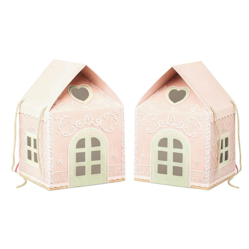 Handmade Christmas Cottage Paper Gift Box for Gift Elegant Holiday Homes Decoration Elegant Party Essential