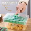 34 Grids Press Type Ice Cube Tray With Storage Box DIY Silicone Durable Ice Cube Mold Refrigerator Ice Cube Ice Box For Beverage