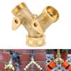 3/4 Inch 2?Way Garden Hose Splitter Garden Brass Water Connector with Valve US Standard