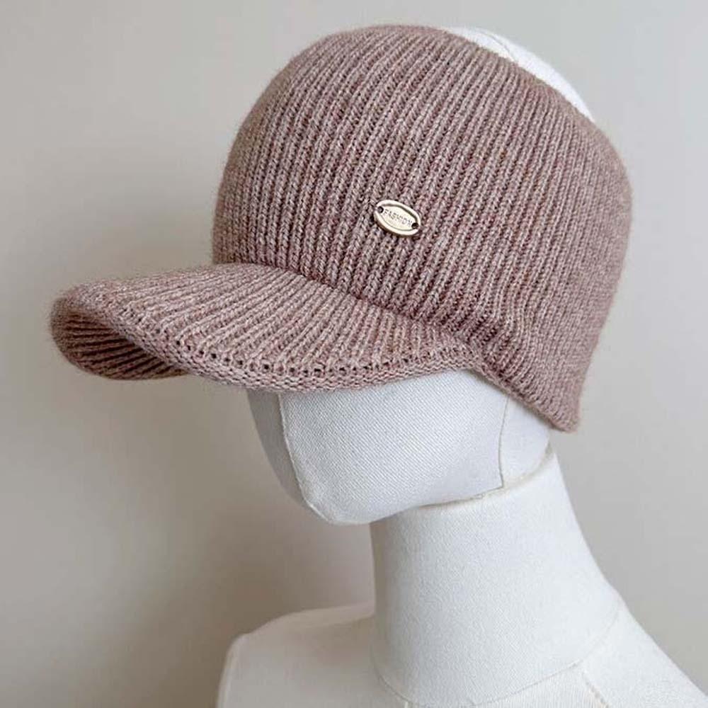 Elastic Winter Visor Beanie Thickened Thermal Scarf Cap Knit Balaclava Hat  Camping