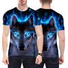 Unisex Vivid 3D Wolf Printed Short Sleeve T-shirt Round Neck Plus Size Tee Top