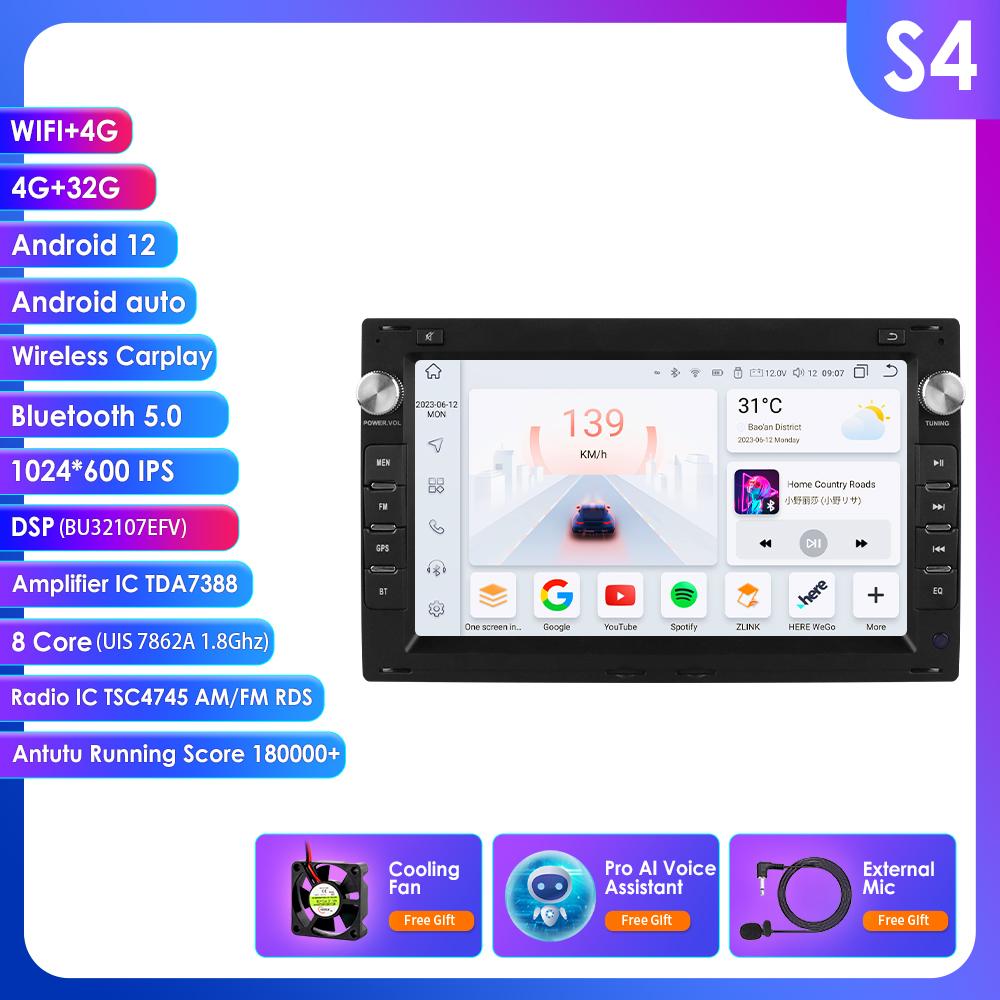 Hizpo Intelligent Screen 8Core DSP Car Multimedia Player for VW Golf 4 Passat POLO Transport T5 Multivan Seat Jetta CarCarplay 4G Autoradio AI GPS