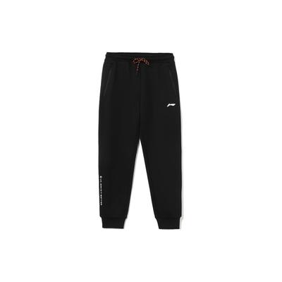 Li Ning Training Series Logo Micro-Label однотонные зауженные трикотажные спортивные брюки женские брюки черные AKLR884-1