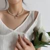 Zircon Flower Pearl Necklace Нишевый Дизайн 2025 Цепочка на Ключицы Летняя Универсальная Аксессуары с Застежкой OT