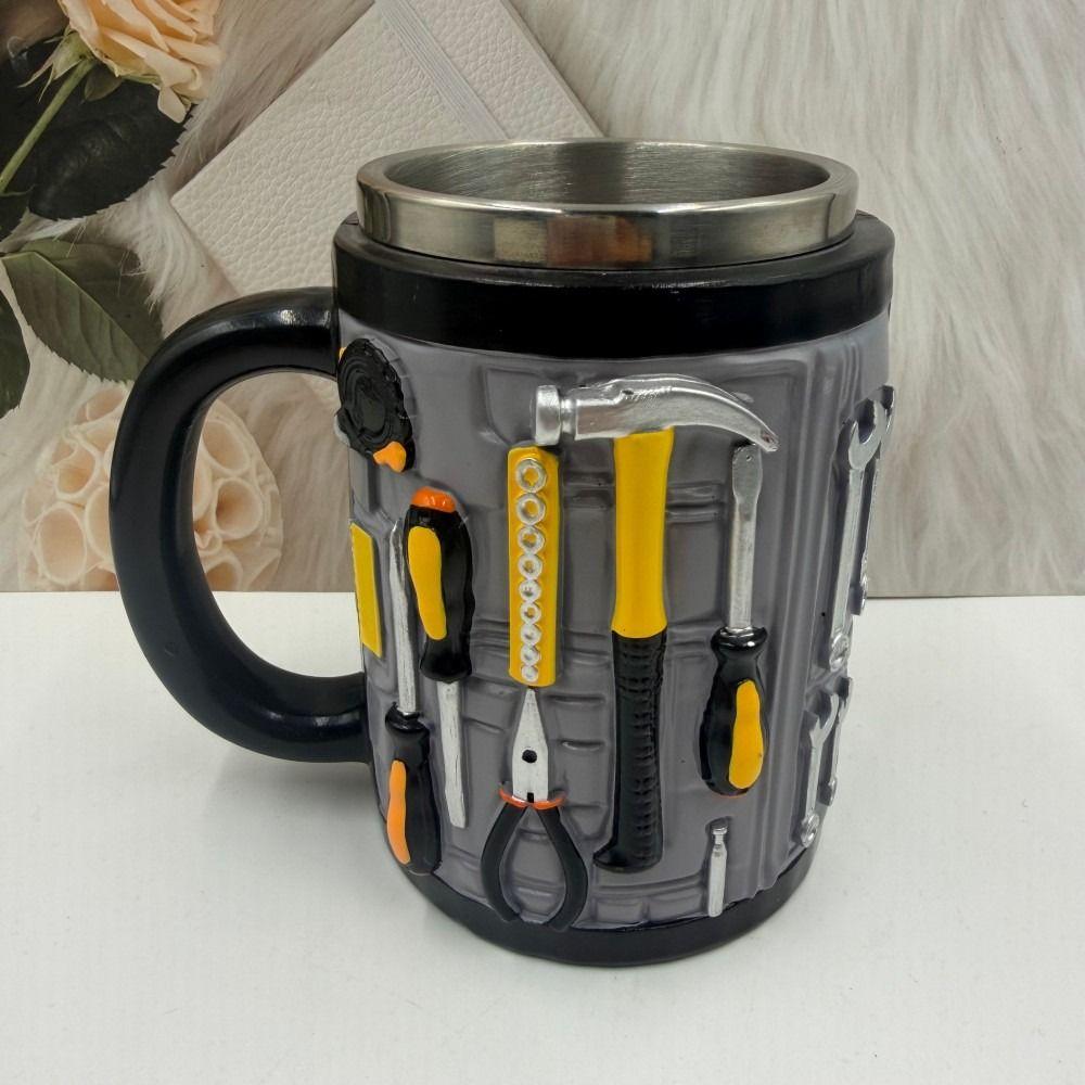 3D Toolbox Design Coffee Cup Stainless Steel Water Cup Funny Mechanic Mug  Gifts for Men