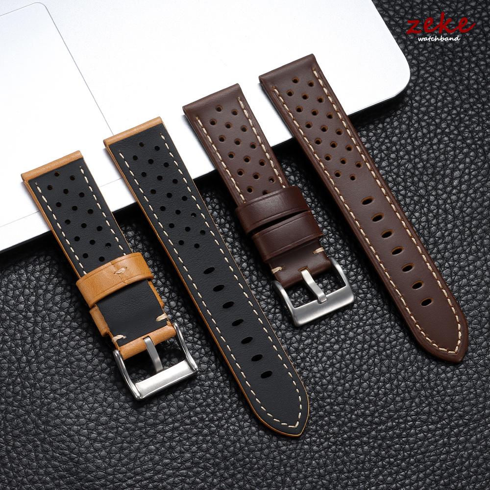 20mm 22mm Vintage Oil Wax Genuine Leather Watch Strap 18mm 24mm Universal Cowhide Watchbands Breathable Bracelet Sport Wristbelt