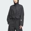 adidas Fos Series Модная Простая Свободная Универсальная Куртка со Стойкой Воротником Женская Куртка Угольно-Черная JM4271