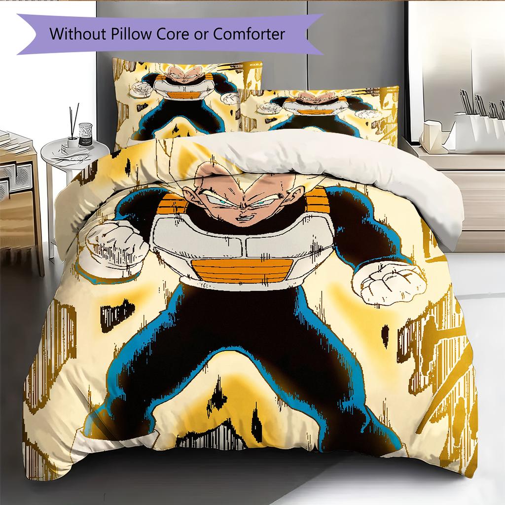 Vegeta Dragon Ball Pattern Bedding Home Decoration Birthday Gift (1 * duvet cover + 2 * pillowcase, without core)