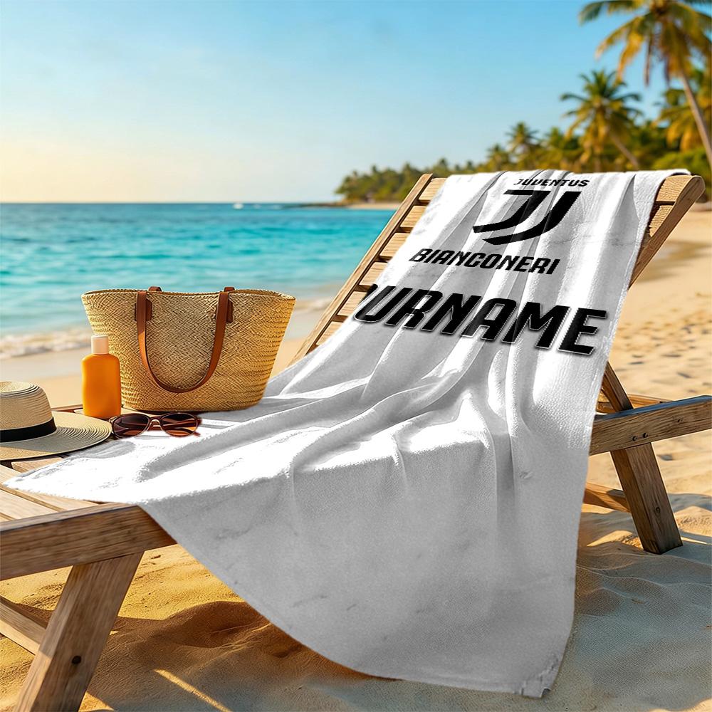 Juventus Customize Text Beach Towel Soft Durable Quick-Dry For Beach Bathroom Outdoor Swimming Pool Camping Picnic Yoga Diving Vacation Accessories