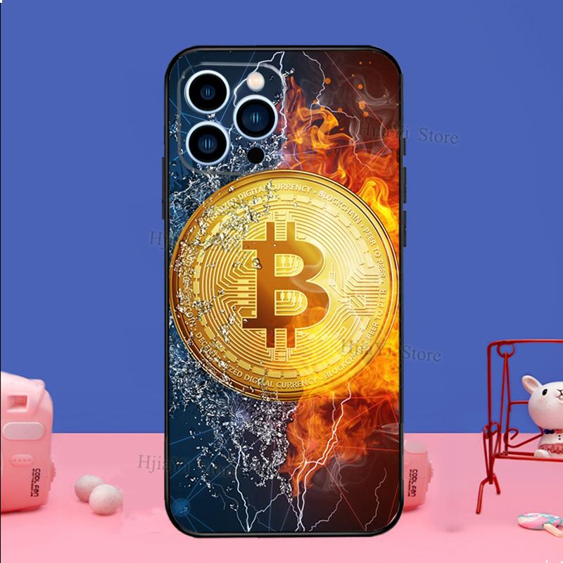 Смешной Чехол с Монетами Bitcoin для iPhone 16 15 13 14 Pro 12 11 14 Pro Max Plus XR XS Max X 12 13 Mini SE2 Защитный Чехол
