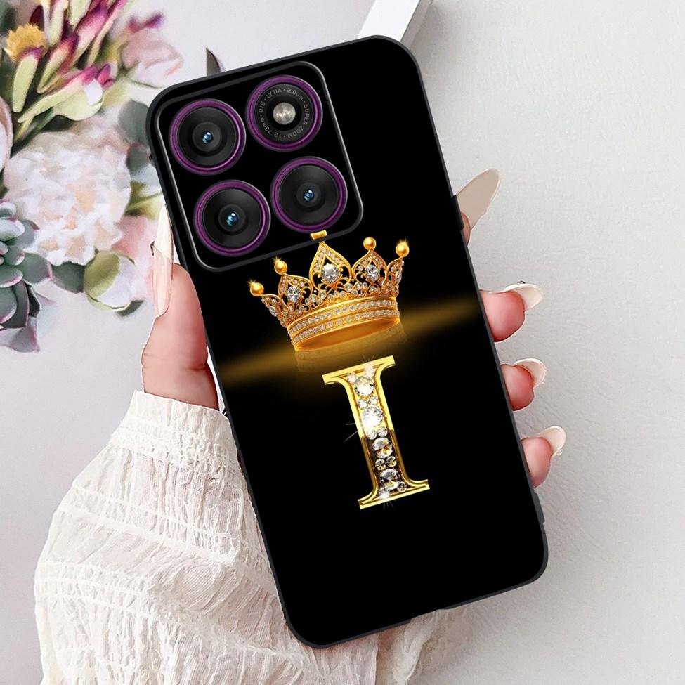 Чехол для Motorola Edge 60 Pro XT2507-1 Силиконовый Модный Роскошный Буквы от A до Z Ударопрочная Задняя Крышка Для Телефона Moto Edge 60Pro