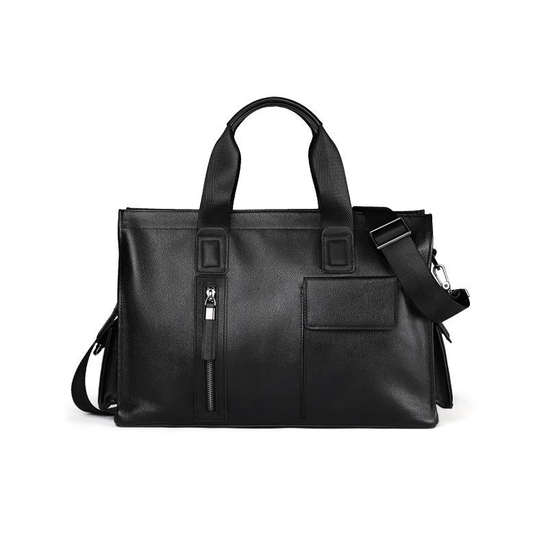 Мужская деловая сумка для документов из натуральной кожи с верхним слоем из коровьей кожи, большая вместимость, простая мужская сумка